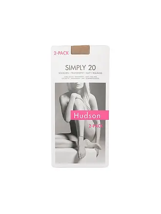 HUDSON | Socquettes fines SIMPLY 20, lot de 2, couleur peau | beige